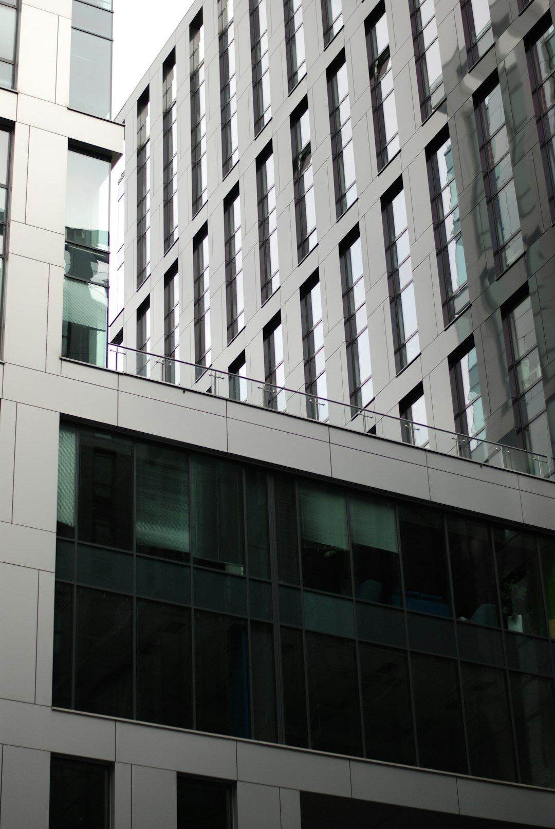 Modern office building facade in a European city
